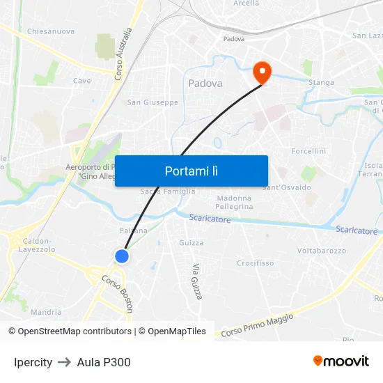 Ipercity to Aula P300 map