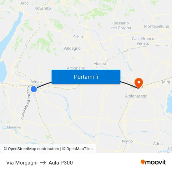 Via Morgagni to Aula P300 map