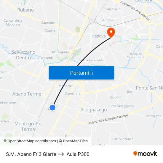 S.M. Abano Fr 3 Giarre to Aula P300 map