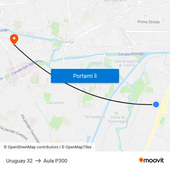 Uruguay 32 to Aula P300 map