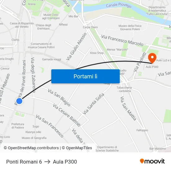 Ponti Romani 6 to Aula P300 map