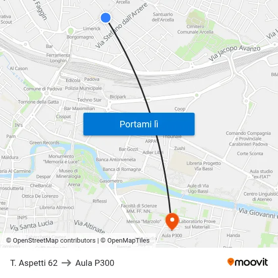 T. Aspetti 62 to Aula P300 map