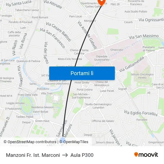 Manzoni Fr. Ist. Marconi to Aula P300 map