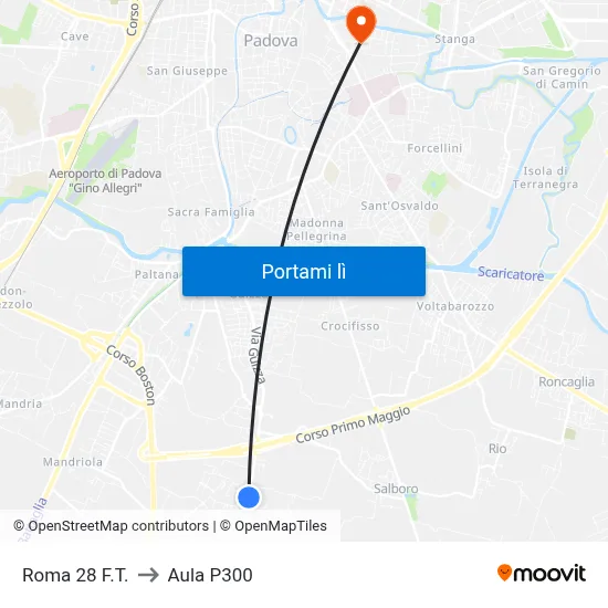 Roma 28  F.T. to Aula P300 map