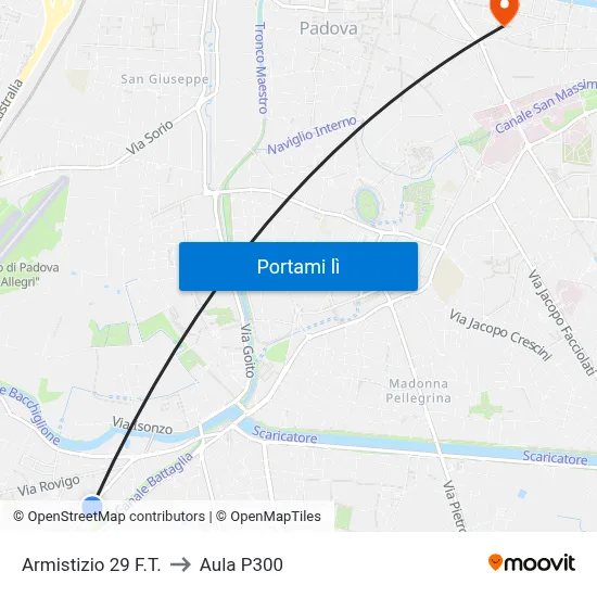 Armistizio 29 F.T. to Aula P300 map