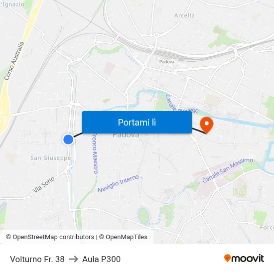 Volturno Fr. 38 to Aula P300 map
