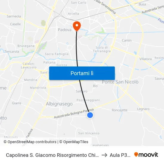 Capolinea S. Giacomo Risorgimento Chiesa to Aula P300 map