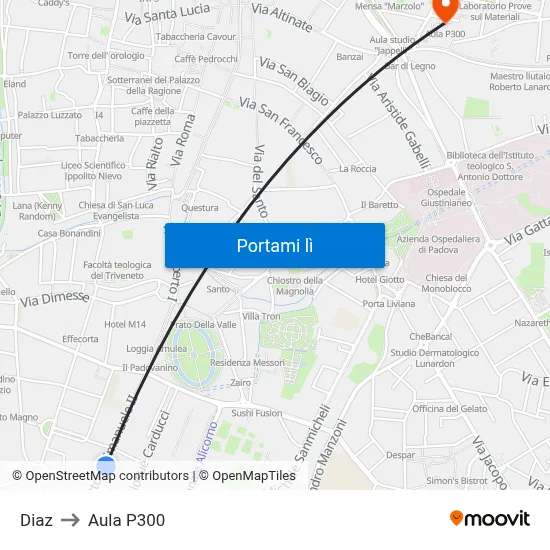 Diaz to Aula P300 map