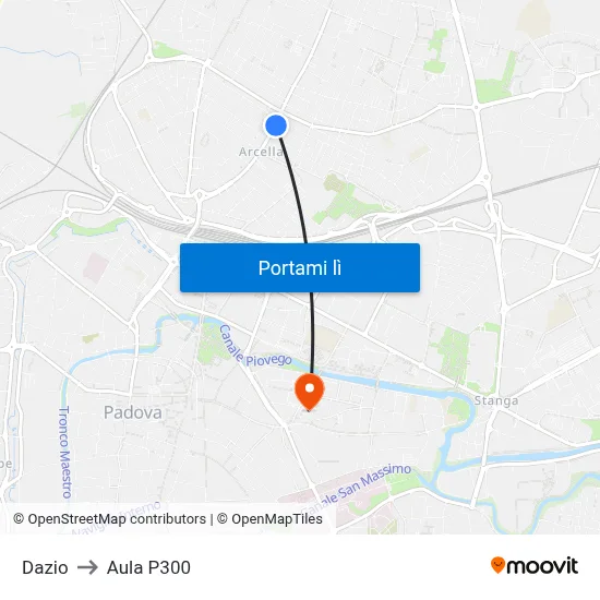 Dazio to Aula P300 map