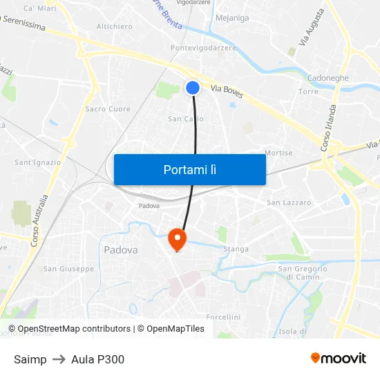 Saimp to Aula P300 map