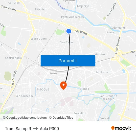 Tram Saimp R to Aula P300 map