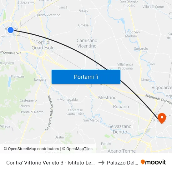 Contra' Vittorio Veneto 3 - Istituto Leone XII to Palazzo Del Bo map
