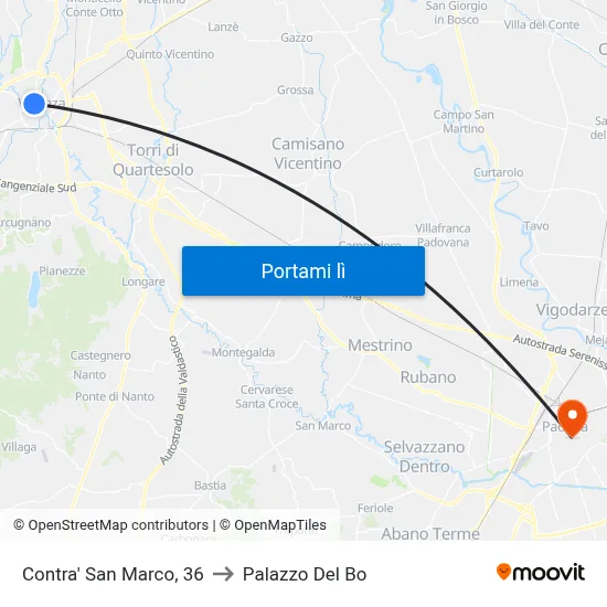 Contra' San Marco, 36 to Palazzo Del Bo map