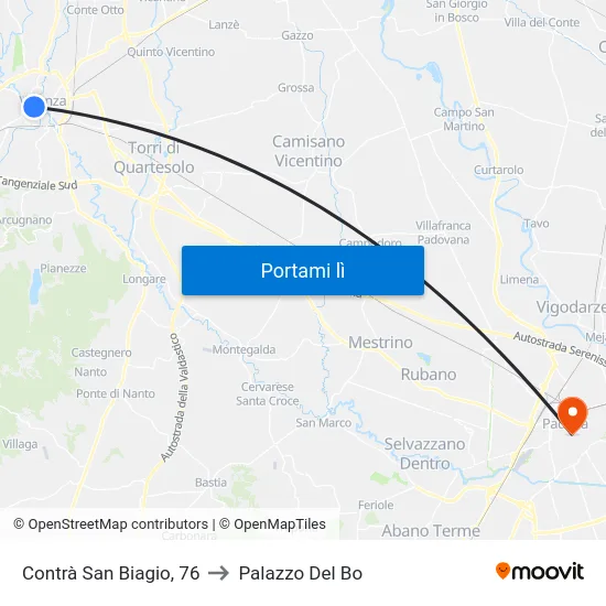 Contrà San Biagio, 76 to Palazzo Del Bo map