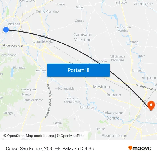 Corso San Felice, 263 to Palazzo Del Bo map