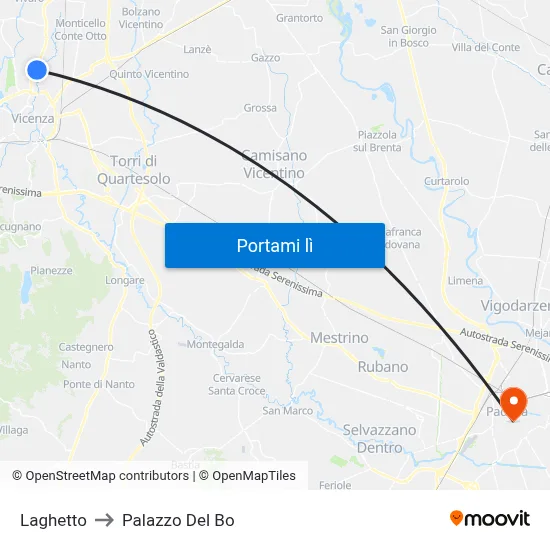 Laghetto to Palazzo Del Bo map
