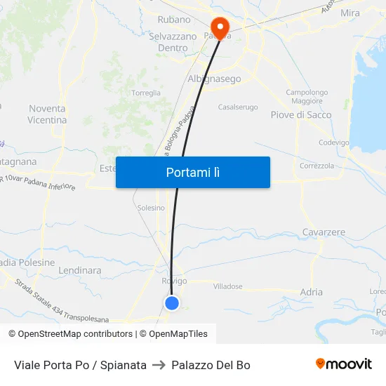 Viale Porta Po / Spianata to Palazzo Del Bo map