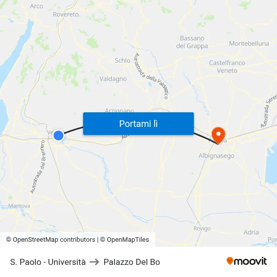 S. Paolo - Università to Palazzo Del Bo map