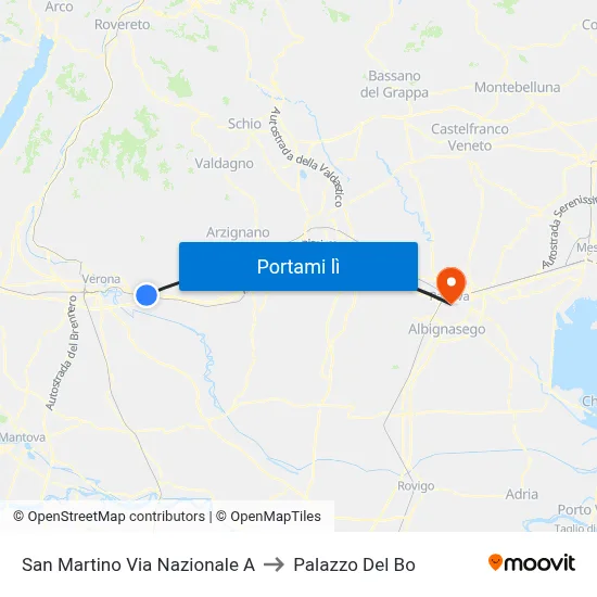 San Martino Via Nazionale A to Palazzo Del Bo map