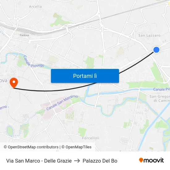 Via San Marco - Delle Grazie to Palazzo Del Bo map