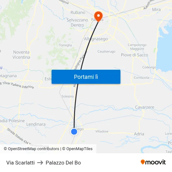 Via Scarlatti to Palazzo Del Bo map