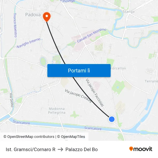 Ist. Gramsci/Cornaro R to Palazzo Del Bo map