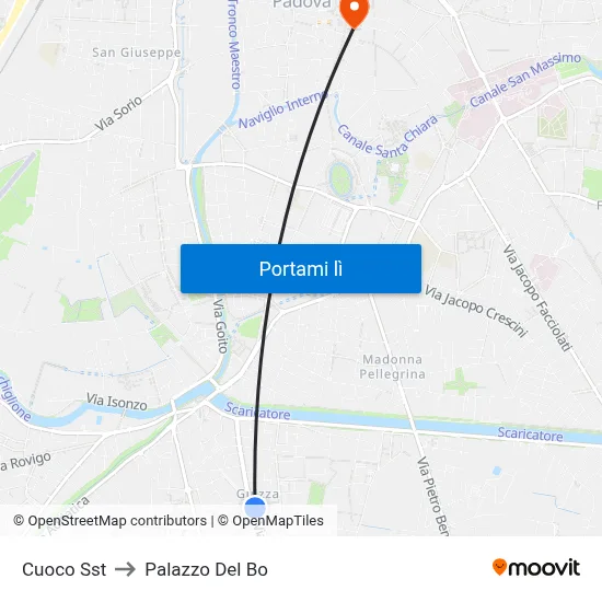 Cuoco Sst to Palazzo Del Bo map