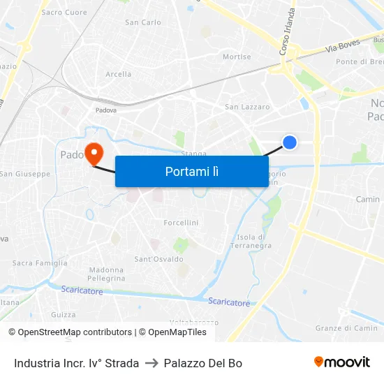 Industria Incr. Iv° Strada to Palazzo Del Bo map