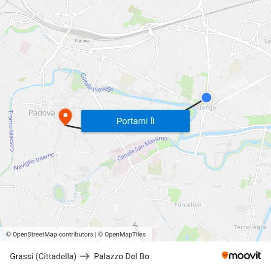 Grassi (Cittadella) to Palazzo Del Bo map
