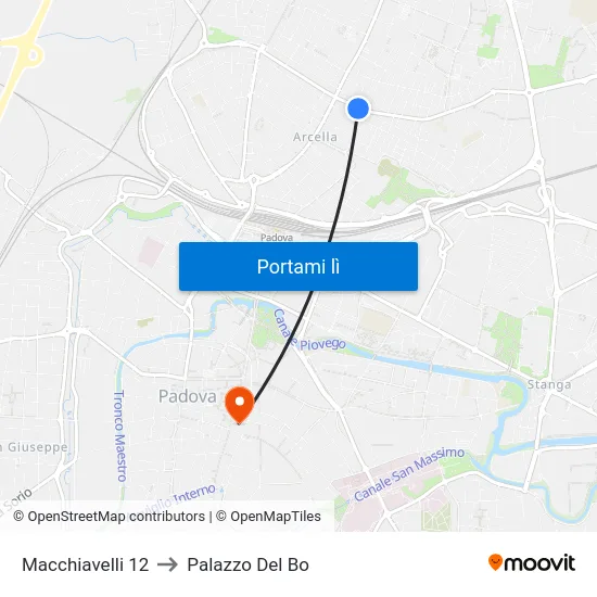 Macchiavelli 12 to Palazzo Del Bo map