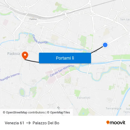Venezia 61 to Palazzo Del Bo map