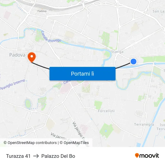 Turazza 41 to Palazzo Del Bo map