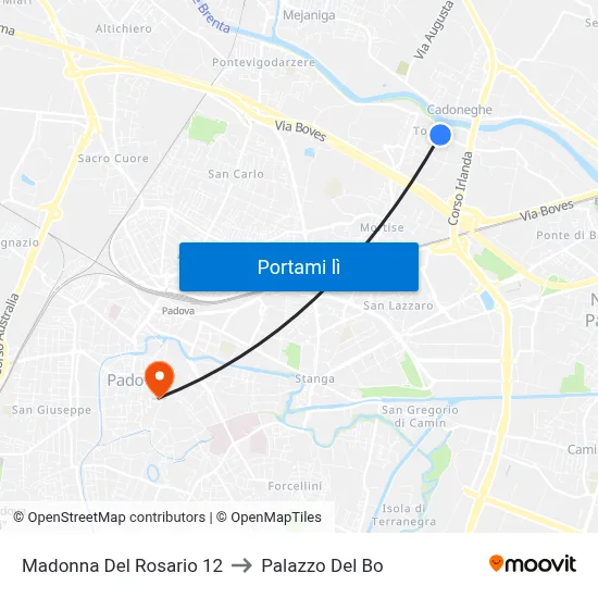 Madonna Del Rosario 12 to Palazzo Del Bo map