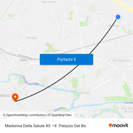 Madonna Della Salute 85 to Palazzo Del Bo map