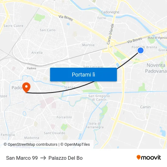 San Marco 99 to Palazzo Del Bo map