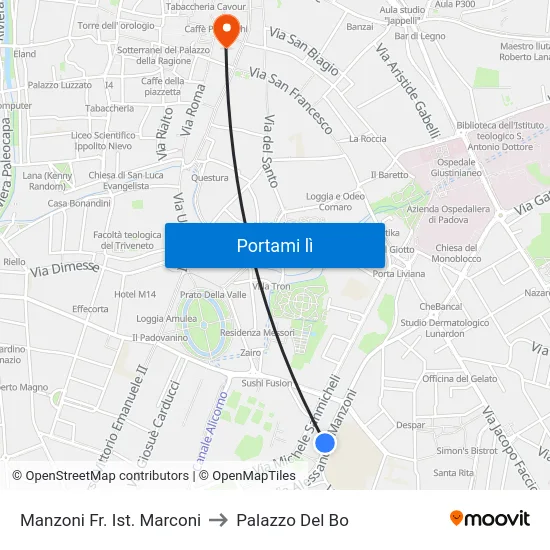 Manzoni Fr. Ist. Marconi to Palazzo Del Bo map