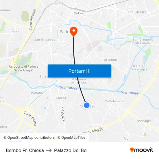 Bembo Fr. Chiesa to Palazzo Del Bo map