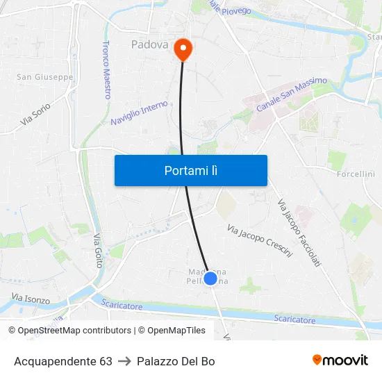 Acquapendente 63 to Palazzo Del Bo map