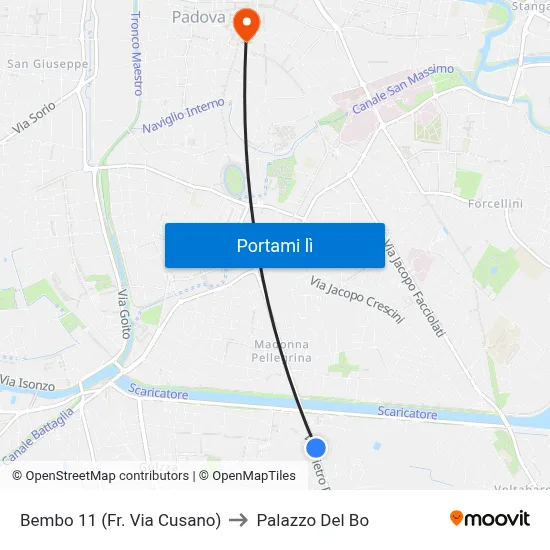 Bembo 11 (Fr. Via Cusano) to Palazzo Del Bo map