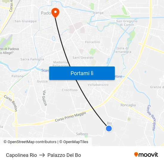 Capolinea Rio to Palazzo Del Bo map