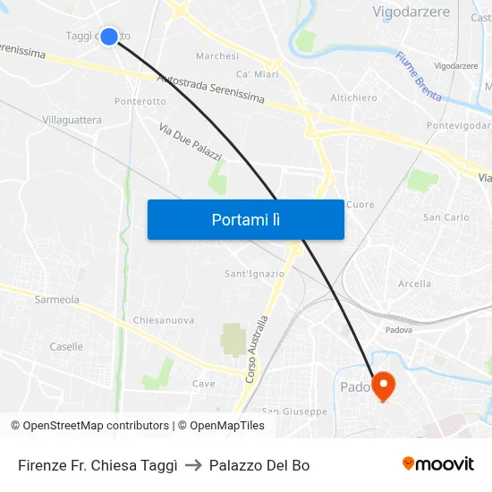 Firenze Fr. Chiesa Taggì to Palazzo Del Bo map
