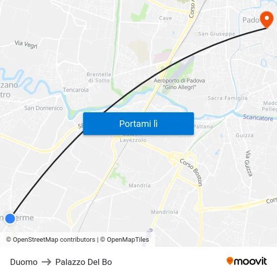 Duomo to Palazzo Del Bo map