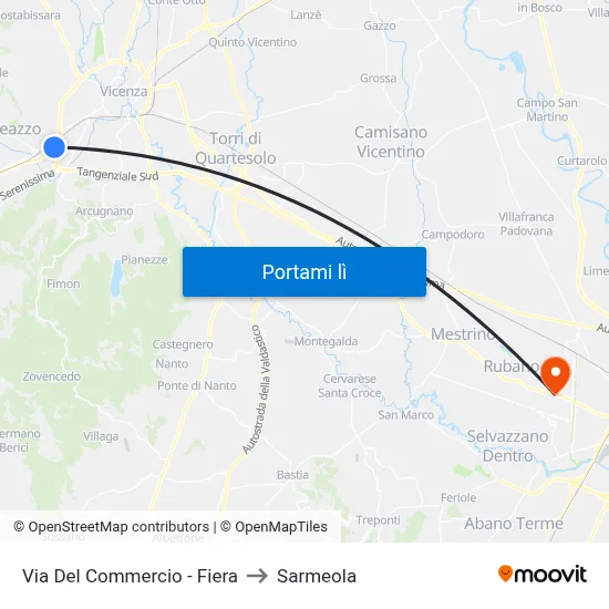 Via Del Commercio - Fiera to Sarmeola map