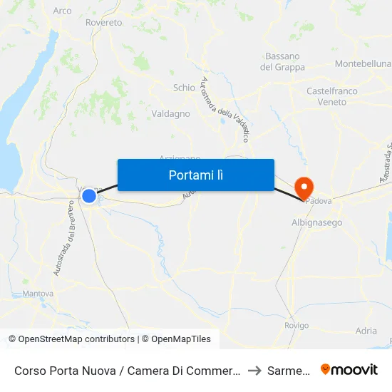 Corso Porta Nuova / Camera Di Commercio B to Sarmeola map