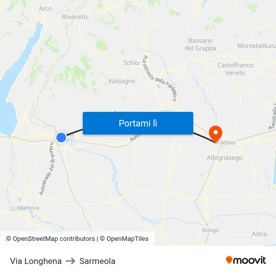 Via Longhena to Sarmeola map