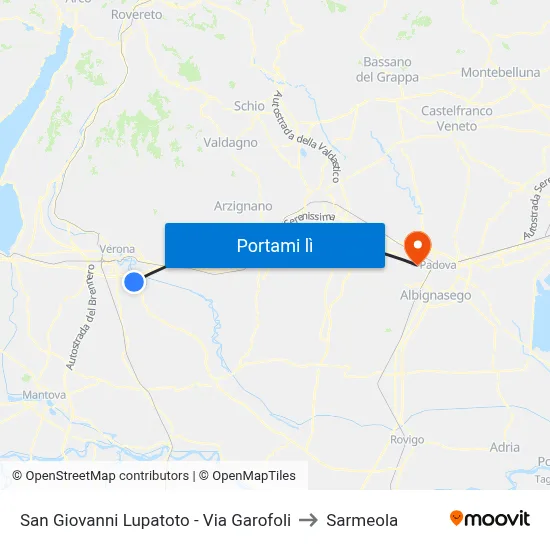 San Giovanni Lupatoto - Via Garofoli to Sarmeola map
