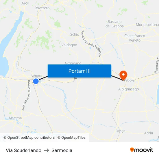 Via Scuderlando to Sarmeola map