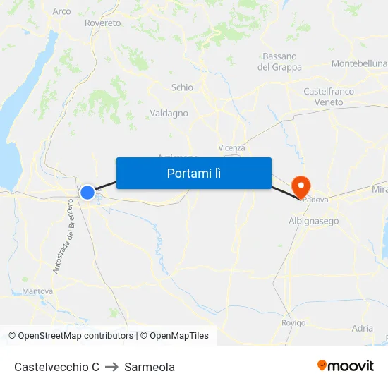 Castelvecchio C to Sarmeola map