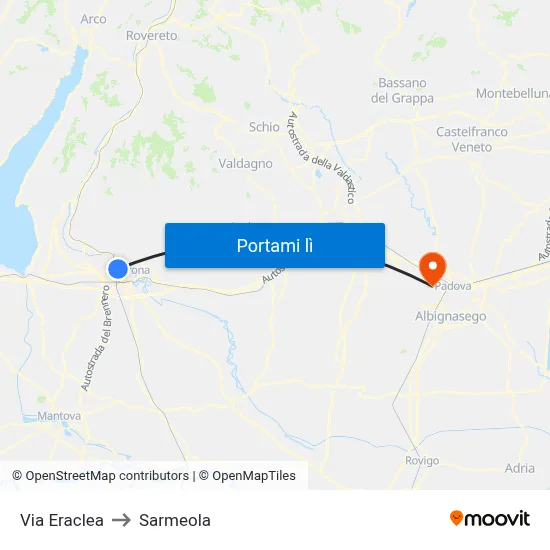 Via Eraclea to Sarmeola map