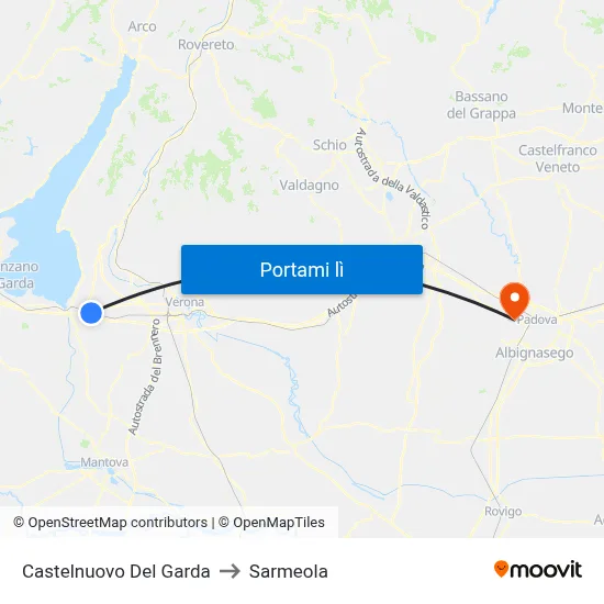 Castelnuovo Del Garda to Sarmeola map